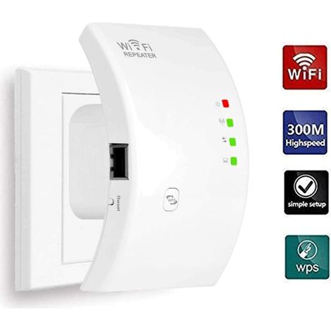 Online Store – Répéteur WiFi N300 300 Mbps – Amplificateur 2,4 GHz avec 1 port Ethernet – Installation rapide en 10 secondes – Couverture jusqu'à 110㎡ (1/5)