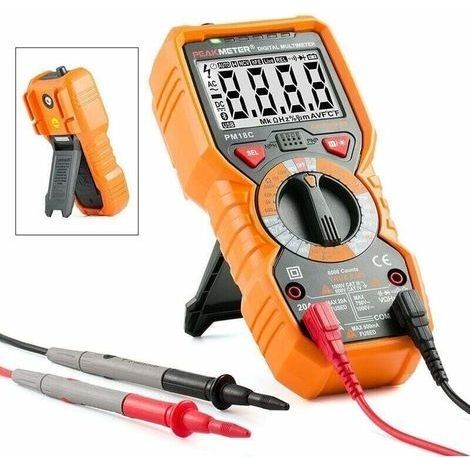 PM18C Digitales Multimeter AC/DC Automatischer digitaler elektrischer Tester Berührungsloser Voltmeter Amperemeter Ohmmeter Spannungsdetektor Hold mit Hintergrundbeleuchtung - RWMultimeter, Ohmmeter (1/3)
