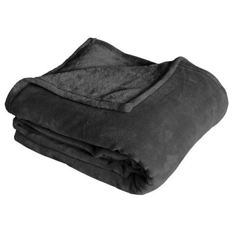 1 pièce Couverture molleton polaire, douce et légère, 180x220 cm, gris foncé, pour canapé ou lit (1/2)