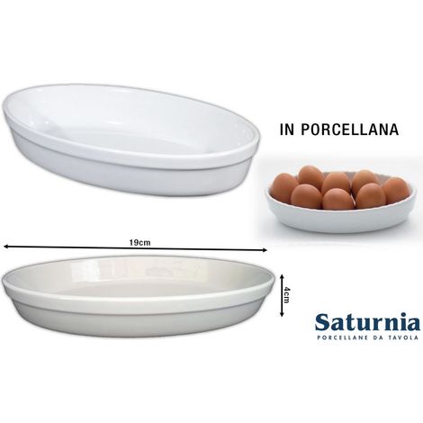 Pirofila da Forno Ovale Liscia in Porcellana Bianca 19 x 12 x 4 cm
