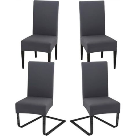 Lot de 4 housses de chaise extensibles, universelles, amovibles, lavables, modernes et durables, pour la maison, l'hôtel, le restaurant, les fêtes, les banquets et la décoration de la cuisine