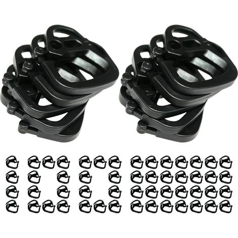 Clips de fixation pour filets d'ombrage, pinces pour toiles de serre, fixations robustes pour toiles d'ombrage pour jardin, terrasse, cour, balcon, ferme, verger, serre (1/5)