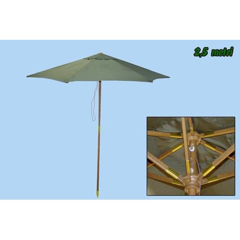 Ombrellone palo in legno 250 cm verde