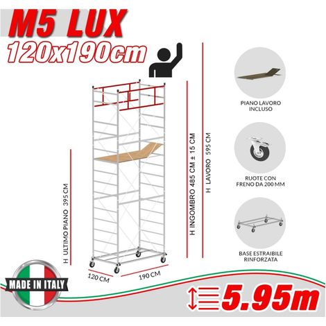 Trabattello M5 LUX Altezza lavoro 5,95 metri