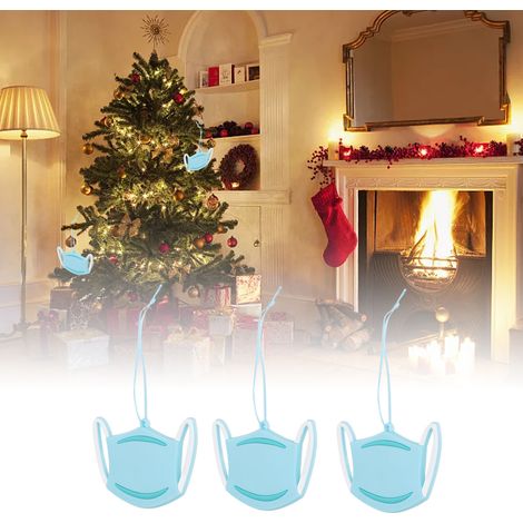 Set mit 3 PVC-Weihnachtsbaumkugeln zum Aufhängen, für Weihnachtsdekorationen X2167 Maske (1/5)