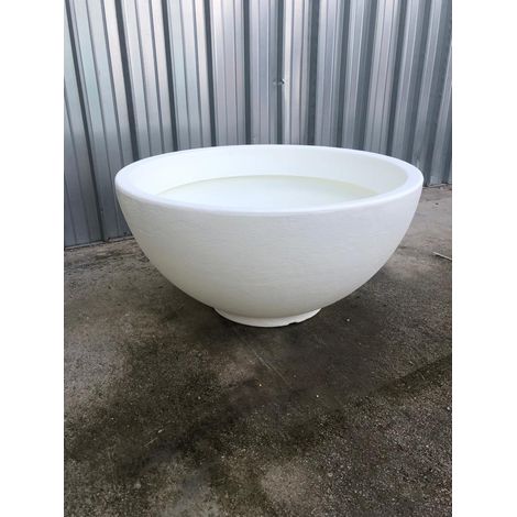 Ciotola vaso di design Ø85 H43 in polimero resistente bianco per piante da interno ed esterno - Made in Italy - Monacis