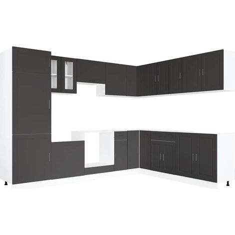 Maison Exclusive - Set Mobili da Cucina 14 pz Porto Neri Legno Multistrato