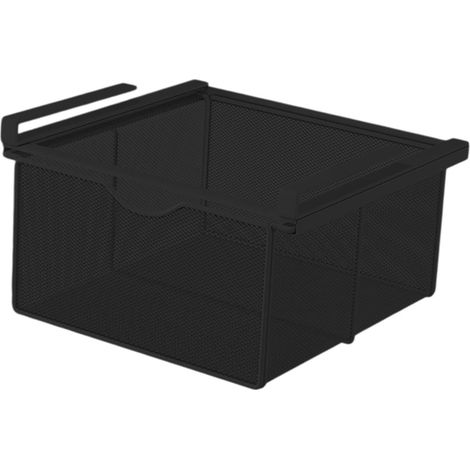 Hanging Closet Organizer Drawer Sliding Hanging Storage Basket Metal Under Clothes Storage for Bunk Bed, Bed Rails and Wardrobe, Black (1/5)