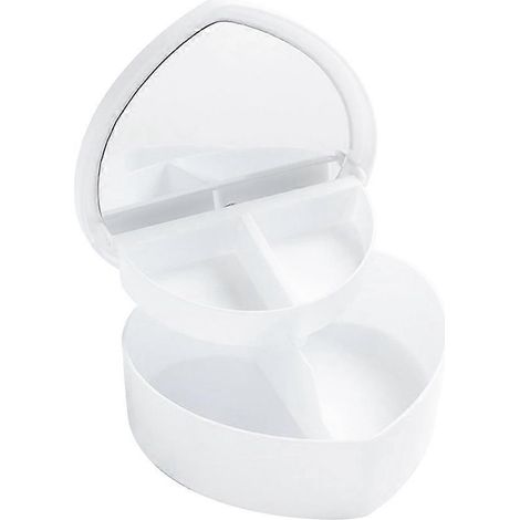 Boîtes à bijoux en forme de cœur, rangements à bijoux en plastique blanc, boîtes à bijoux en forme de cœur, boîtes à papeterie, tiroirs, boîtes à maquillage (1/5)
