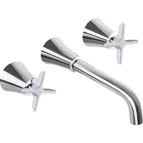 RAMONSOLER 912001 ADAGIO Grifo Bimando Mural de Lavabo Empotrado Cromo - ref: 91A306096 (1/2)