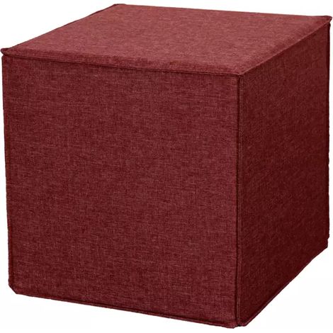pouf pieghevole bellahome "dado" in tessuto rimovibile bordeaux 41x41x41 cm (1/2)