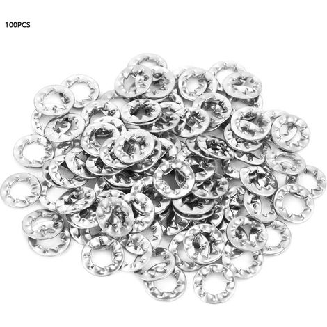100 rondelles frein M6 en acier inoxydable pour serrage sécurisé outillage (1/5)