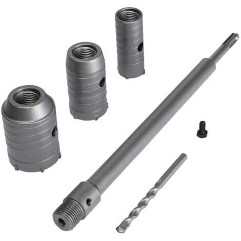 Set de Scies Cloches Ø30mm, 40mm, 50mm - Scie à Cloche Trépan pour Béton, Brique, Pierre et Ciment - Tige d'Extension 350 mm SDS Plus avec Pointe en Carbure de Tungstène -