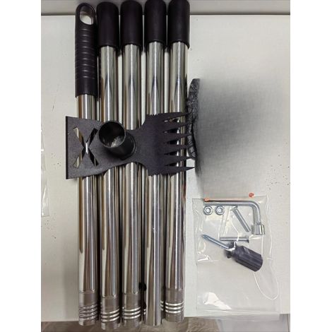 (5 tubes de 180 cm) Houe multifonctionnelle, pelle à désherber, râteau, cultivateur, houe affûtée pour jardin, support robuste, outil de désherbage (1/5)