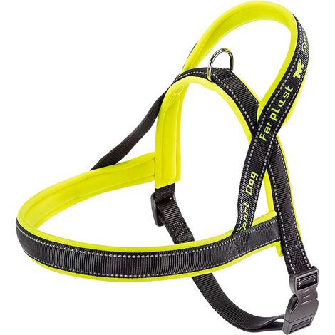Ferplast SPORT DOG P Pettorina per cani con imbottitura soft. Varie misure e colori fluo.. Variante LARGE - Misure: A: 65 cm B: 77-98 cm - Giallo