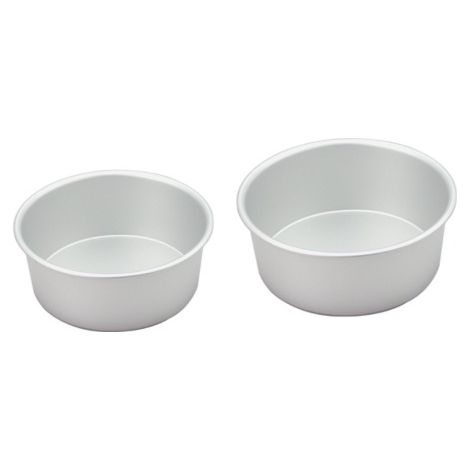 Runde, eloxierte Aluminium-Kuchenform (2 Stück, 15,2 cm + 17,8 cm), 7,3–7,5 cm tief (1/5)