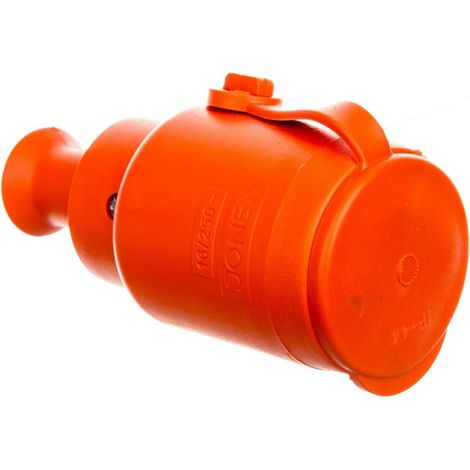 Enchufe port谩til GN-H1, 16A, 250V, IP44, color naranja