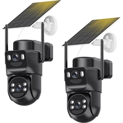 4K Camera Surveillance WiFi Exterieure sans Fil Solaire,Double Objectif Camera,360° PTZ Camera Exterieur sans Fil Batterie Vision Nocturne Couleur,Double PIR (1/5)