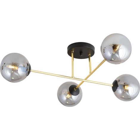 Lampada a Soffitto Magnum, Acciaio verniciato a polvere, Vetro, Nero, Oro, Bianco, 55x26x75 cm (1/5)