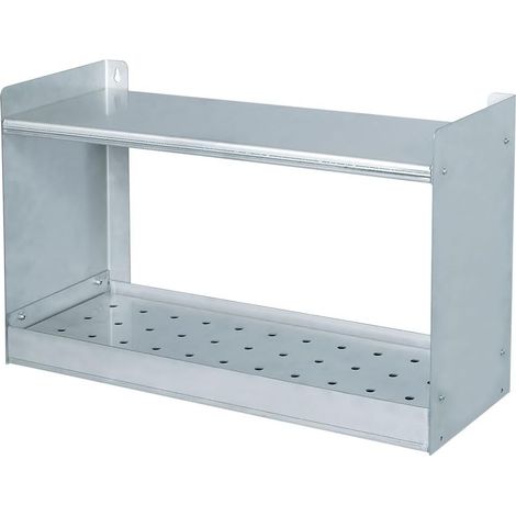 BRB Étagère murale en acier inoxydable (l x H x P) 600 x 360 x 200 mm, avec fond de baignoire et égouttoir (1/3)