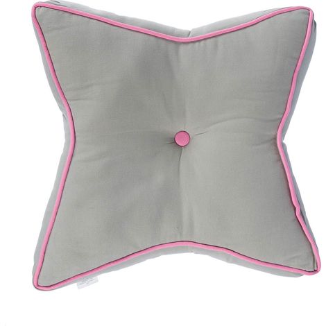 HOMESCAPES Grey and Pink Star Floor Cushion