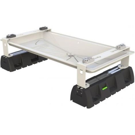Supporto a pavimento infinity 1250x500 mm con bacinella condensa blue river e basi antivibranti extreme 100-8 tecnosystemi scd500256