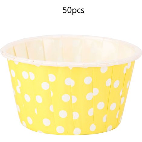 Caissettes En Papier Pour Cupcakes - Moules À Muffins Jaune - Cuisson Au Four Résistante - Lot De 50 Pièces (1/5)