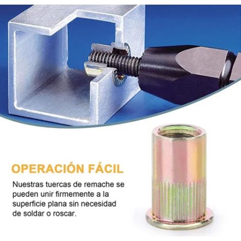 Kit de 300 écrous à sertir M3 M4 M5 M6 M8 M10, zingués et en aluminium, à tête plate. (1/5)
