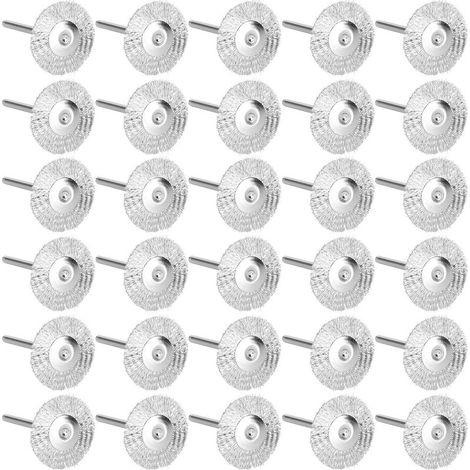 Ensemble de 30 pièces de brocoli, kit de polissage de brosse et d'enlaiton de fild'acier complet pour outils rotatifs Dremel (1/4)