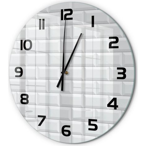 Horloge Murale Ronde Originale Verre Trempé Décoration Maison Moderne Mur en céramique fi 60 cm (1/5)