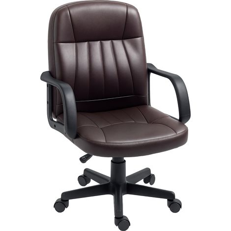 HOMCOM Swivel Executive Chair PU Leather Computer Desk Chair Office Furniture Dark brown (1/5)