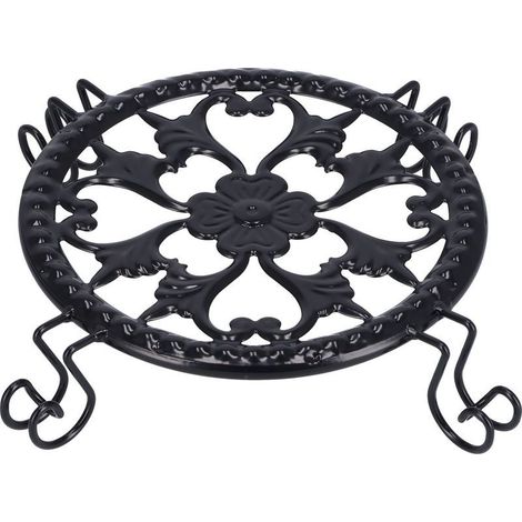 Support de Pot de fleur noir élégant, léger et Stable, support de plante en fer forgé pour salon, balcon, bureau (1/5)