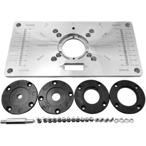 Insert de table en alliage d'aluminium avec 4 anneaux pour établis de menuisier. 235 mm x 120 mm x 8 mm (1/5)