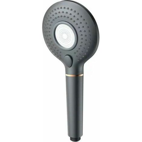 Universal black, noise-reducing shower head with three nozzles, filterless element (1/3)