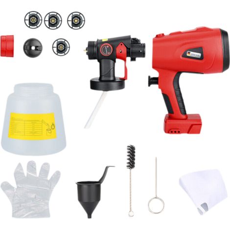 Pistolet à peinture sans fil 200 W pour batterie Milwaukee 18 V, moteur sans balais, 800 ml (1/5)