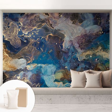 Papier peint intissé décoratif pour chambre et salon Design moderne à poser facilement - Colle incluse gratuite Mosaïque cosmique 208x146 cm (1/5)