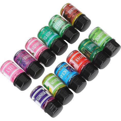 Coffret de 12 huiles essentielles à base d'eau, multi-usages, douces et longue durée, pour diffuseurs de parfum (3 ml). (1/5)