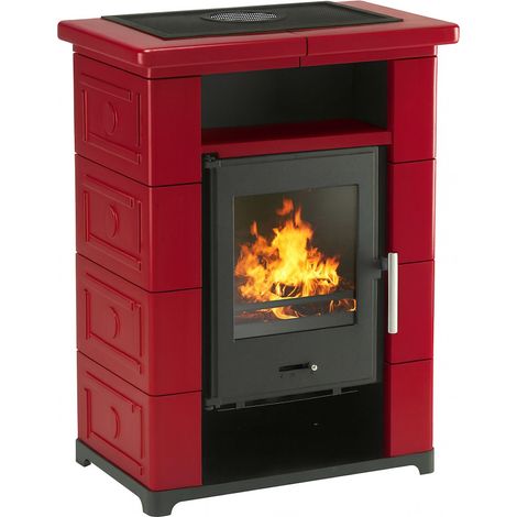 Kaminofen Typ10870 Montafon S Keramik Bordeaux 7kW