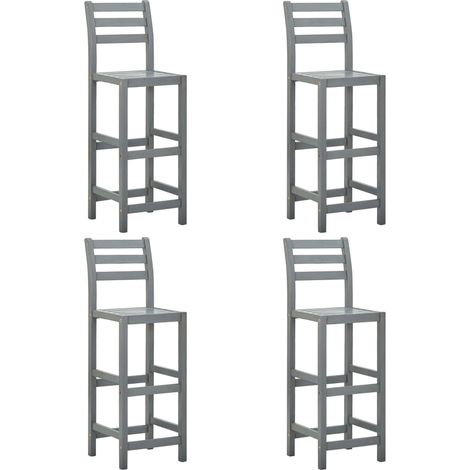Taburetes de cocina 4 unidades madera maciza de acacia gris vidaXL (1/5)