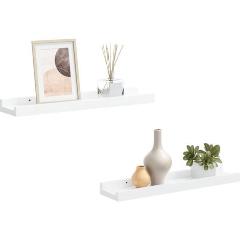 Maison Exclusive - Bilderleisten 2 Stk. Weiß 40x9x3 cm MDF (1/5)