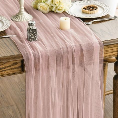 Runner da tavola, 600 x 75 cm, in stile bohémien, realizzato in tessuto a rete, ideale per matrimoni, feste, celebrazioni, battesimi, feste di Capodanno, addii al nubilato e altro ancora. (1/5)