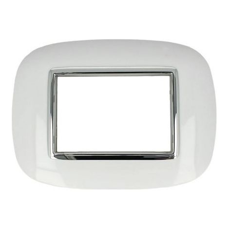 Placca Oval 503 3M Moduli Bianco Compatibile con Bticino Axolute (1/3)