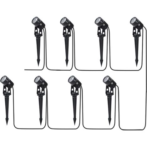 Projecteurs de jardin LED sur secteur – Projecteur sur pied polyvalent 4/6/8 en 1, blanc chaud 3000K, étanche, avec piquet pour l'éclairage extérieur des terrasses, allées et jardins (1/5)