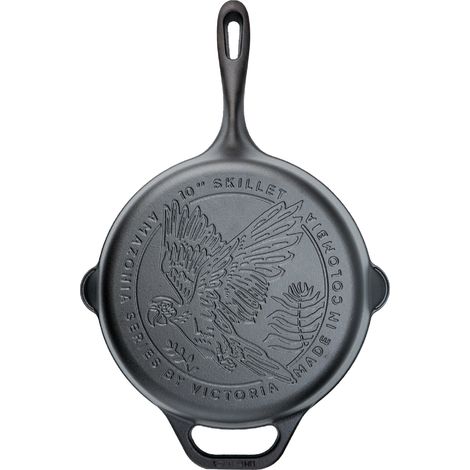 Victoria 37109 Sartén Hierro Fundido Esmaltado Inducción 25cm, Apta Fuego, Barbacoa, Horno Cast Iron Skillet  Negro (1/5)