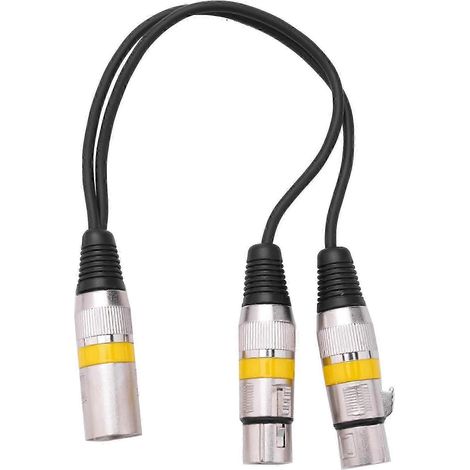Câble d'extension audio en Y de 30 cm, compatible avec microphone, table de mixage, enregistreur et matériel DJ, avec connecteur XLR mâle 3 broches vers 2 connecteurs XLR femelles. WHBYV (1/4)