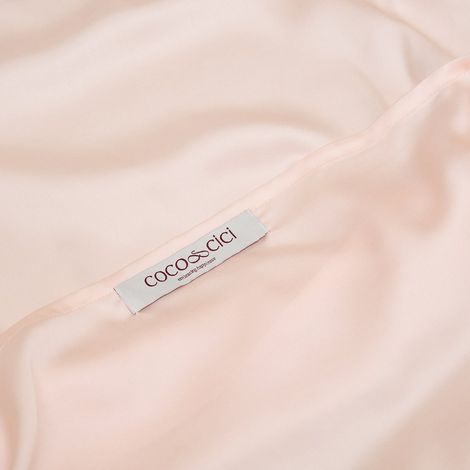Taie d'oreiller en satin de Tencel Lyocell pour soin visage et cheveux Blanc Pêche - PANGIVO (1/2)