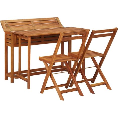 Maison Exclusive - Gartentisch mit Hochbeet und 2 Stühlen Massivh (1/5)