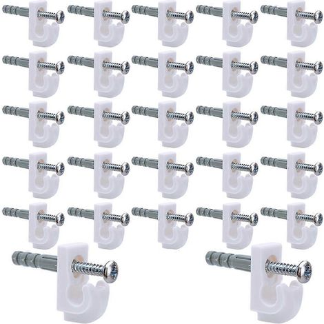 Clips muraux - 30 jeux de supports d'étagère en fil métallique avec clips à boucle - Placard (1/5)