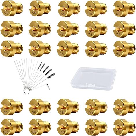 Set of 25 M5 carburetor jets with 16 cleaning needles (55 58 60 62 65 68 70 72 75 78 80 82 85 88 90 92 95 98 100 102 105 108 108 10 112 115) for motorcycles with storage box (1/5)