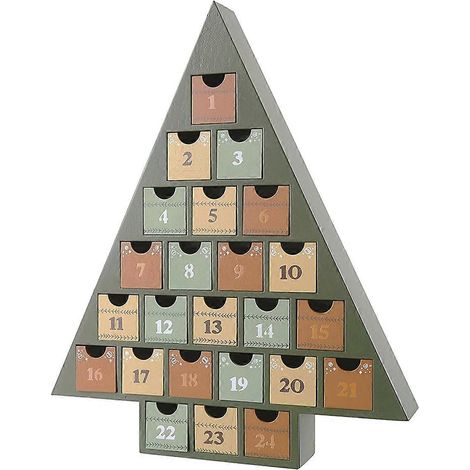 Weihnachtskalender aus Holz, Dekorationsboxen